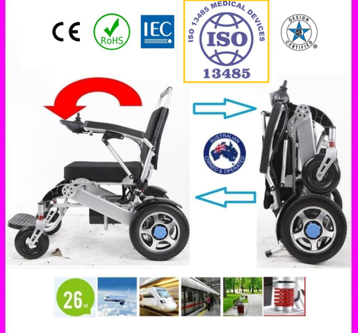 Foldable Electric Powered Wheelchair, Light Weight - MP530 SILVER